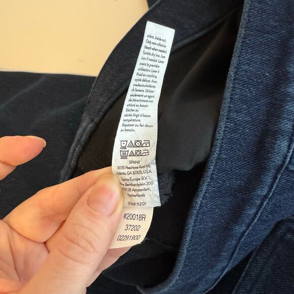 Spanx Womens Jean-ish Pull On Ankle Leggings Twilight Rinse Sz L | Stretch Denim - Picture 11 of 16